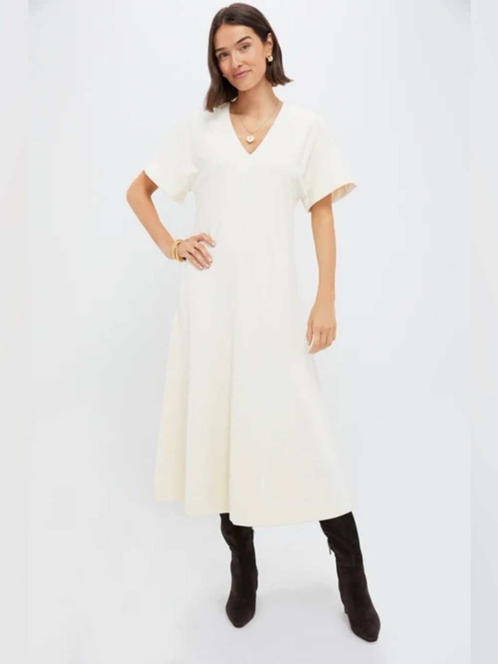 Tuckernuck Cream Midi Dress size M